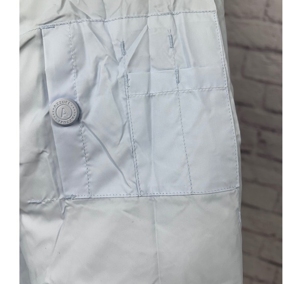 Vintage Azzure Blue Puffer Jacket Hooded Zip Up Bomber Style Reversible Size M - Picture 13 of 14